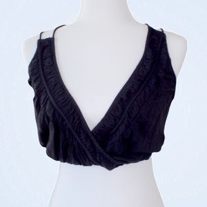 FREE PEOPLE Deep V Loose Fitting Bralette Top w/ Beads on strings